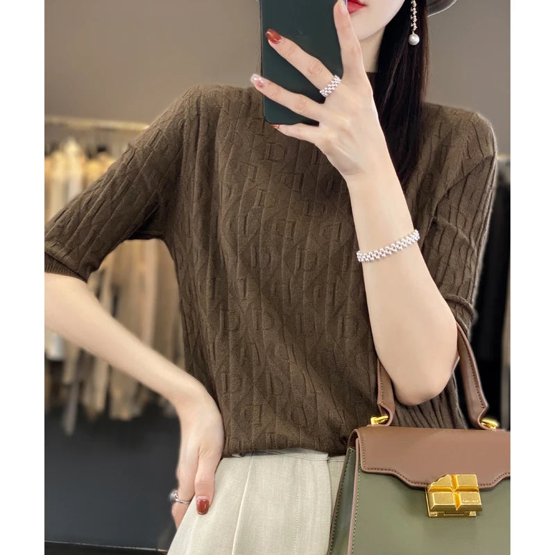 Spring New Semi-High Collar Three