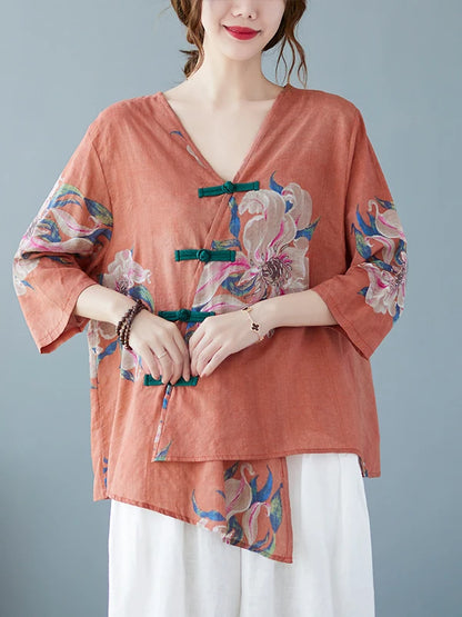 Asymmetric Cotton Linen irt T-irt Summer
