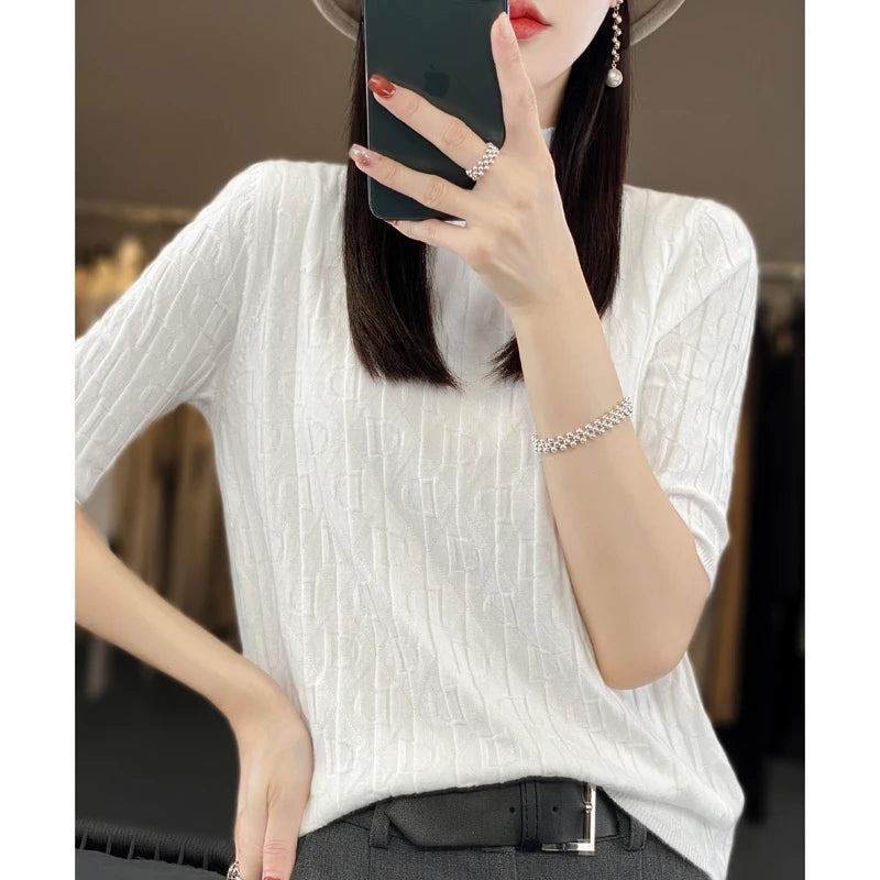Spring New Semi-High Collar Three