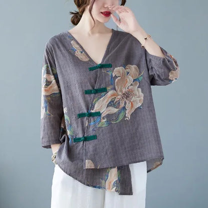 Asymmetric Cotton Linen irt T-irt Summer