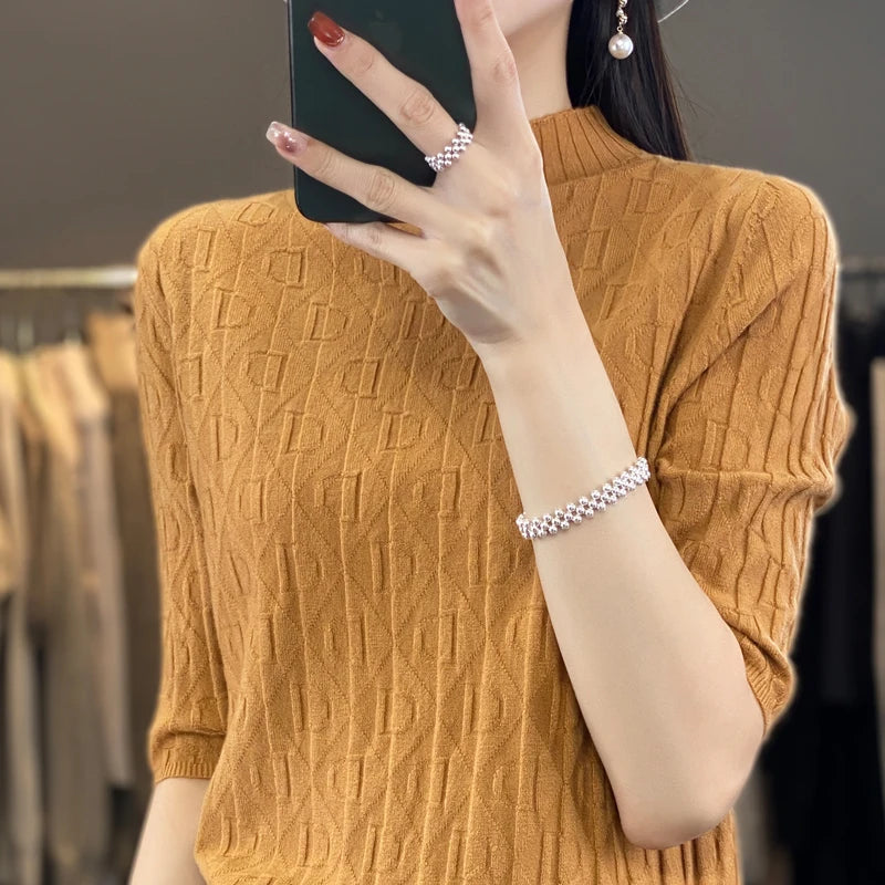 Spring New Semi-High Collar Three