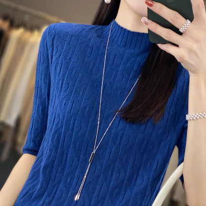 Spring New Semi-High Collar Three