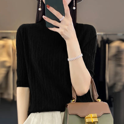 Spring New Semi-High Collar Three