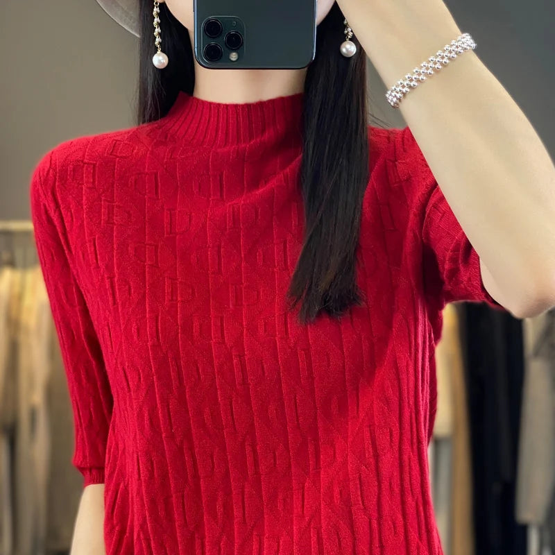 Spring New Semi-High Collar Three