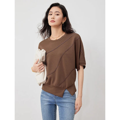 TOYOUTH Women Air Layer T-shir