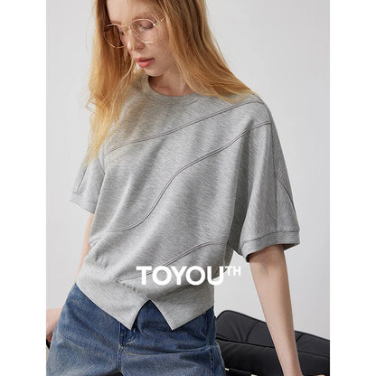 TOYOUTH Women Air Layer T-shir