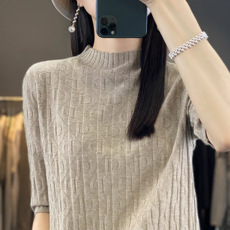 Spring New Semi-High Collar Three