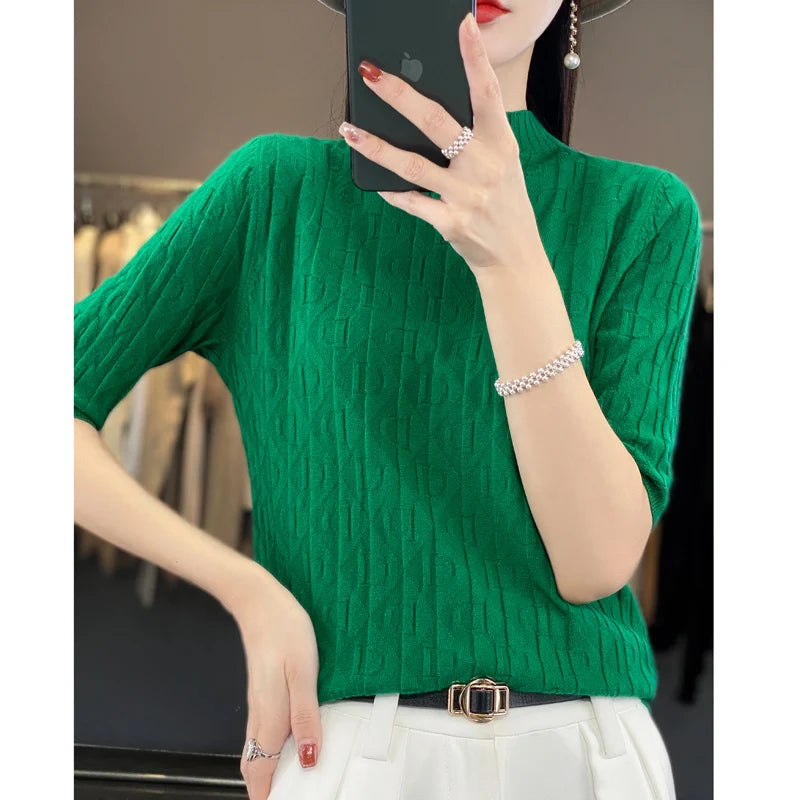 Spring New Semi-High Collar Three