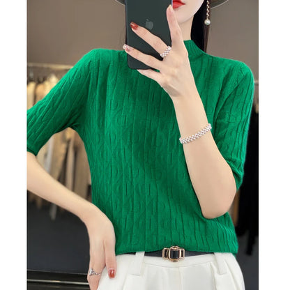 Spring New Semi-High Collar Three