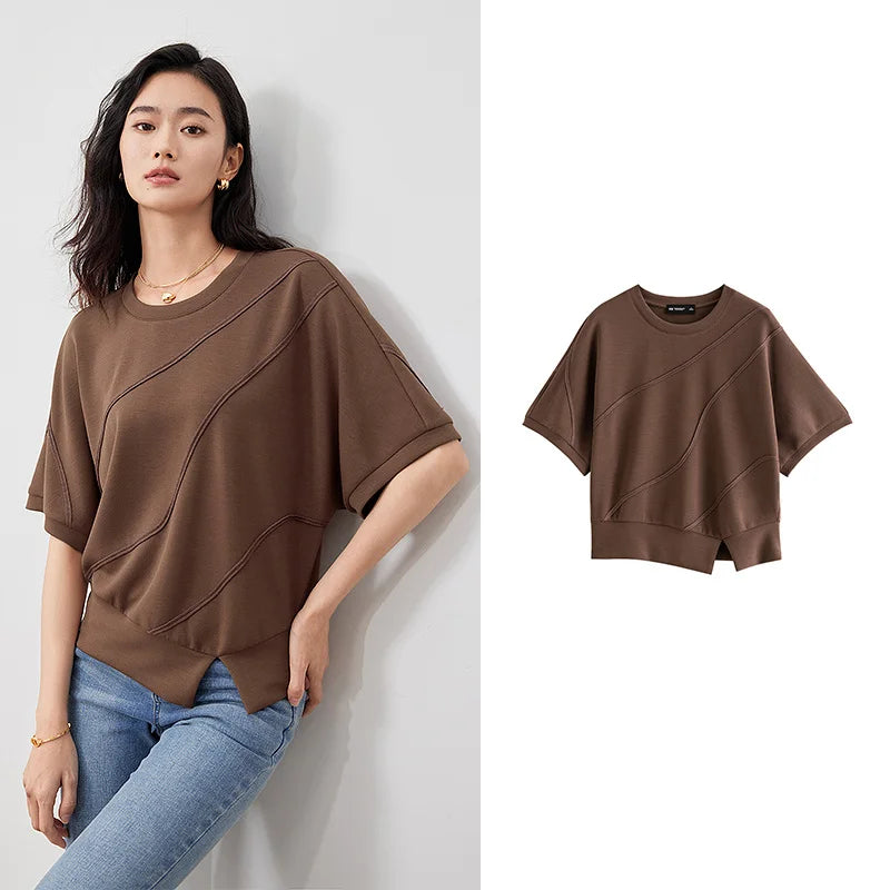 TOYOUTH Women Air Layer T-shir