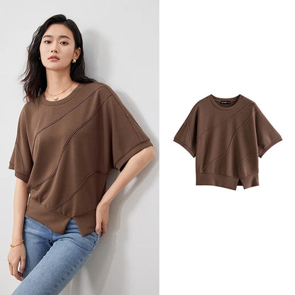TOYOUTH Women Air Layer T-shir