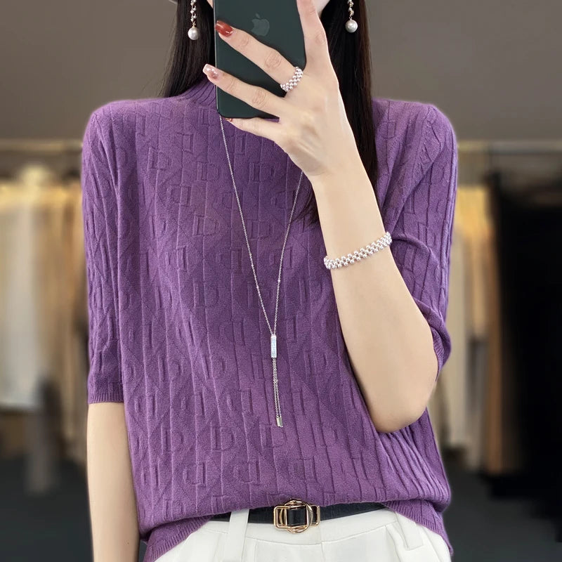 Spring New Semi-High Collar Three
