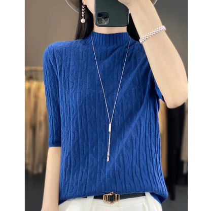 Spring New Semi-High Collar Three
