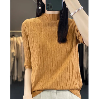 Spring New Semi-High Collar Three