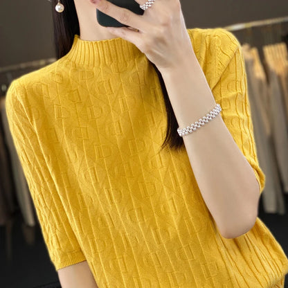Spring New Semi-High Collar Three
